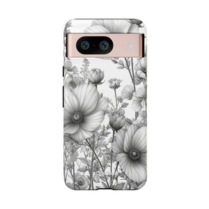 Monochrome Flora | Protective Phone Case for Google Pixel