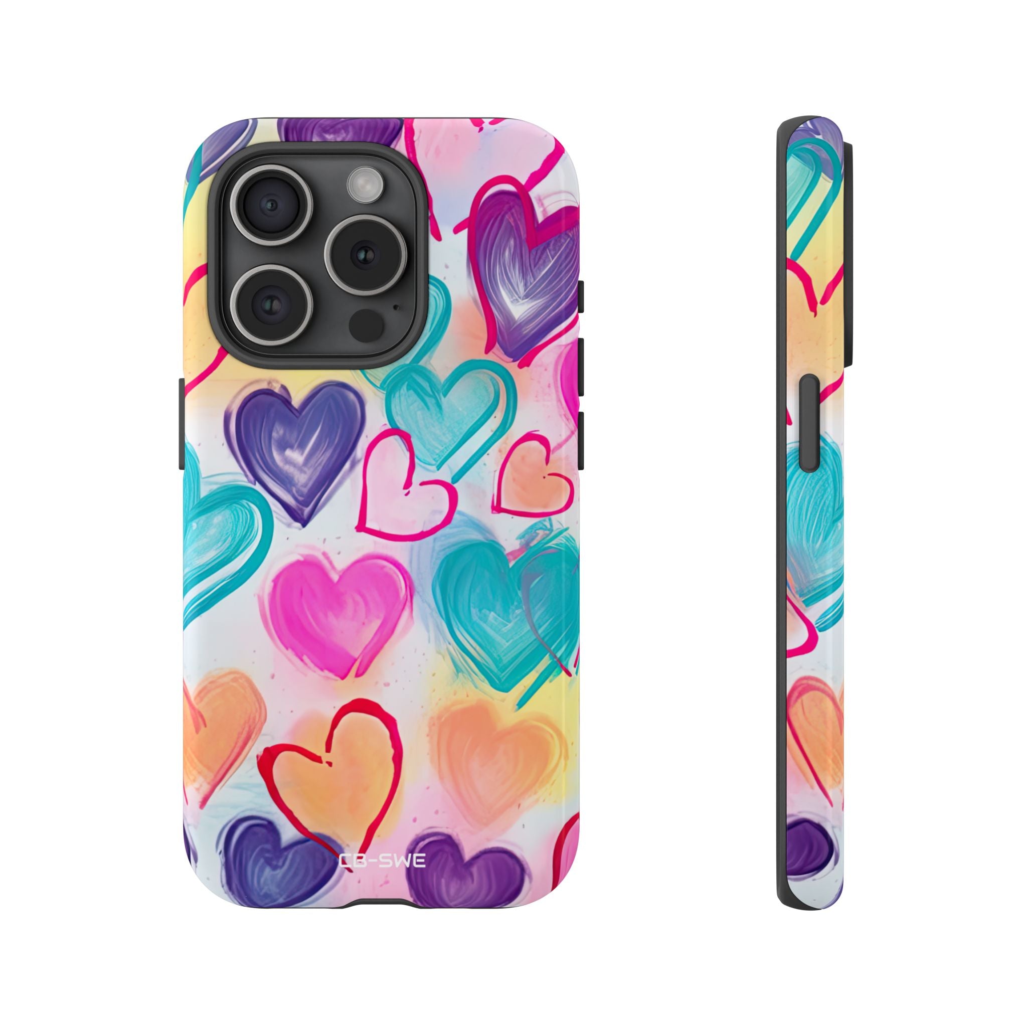 Hearts Dance Playfully - iPhone Case