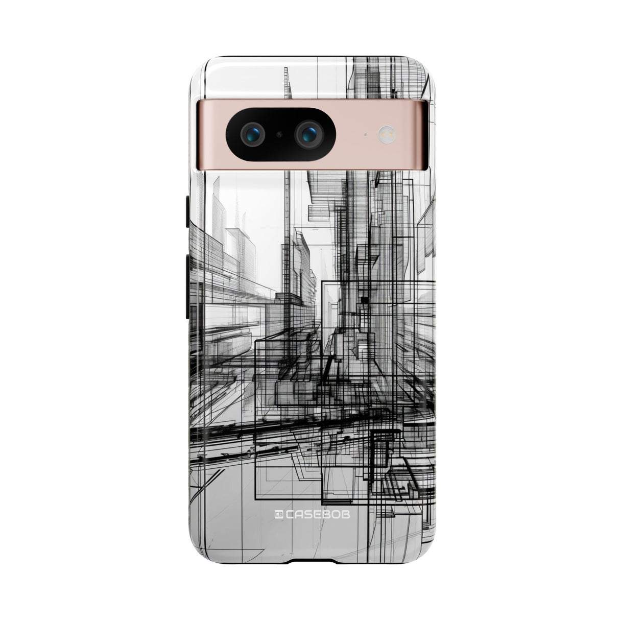 Urban Complexity: Black Lines Design - for Google Pixel 8