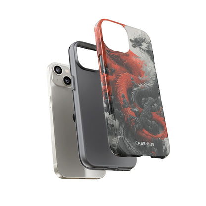 Twin Dragons Crimson iPhone 14 Case - Tough