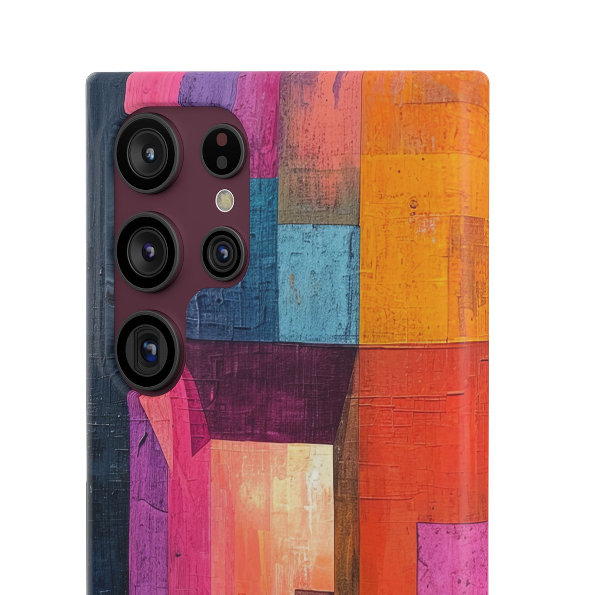 Pink Orange Geometry - Slim Samsung S22 Phone Case