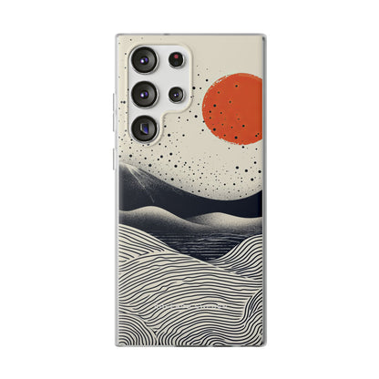 Red Sun Over Flowing Horizons Samsung S23 - Flexi Phone Case