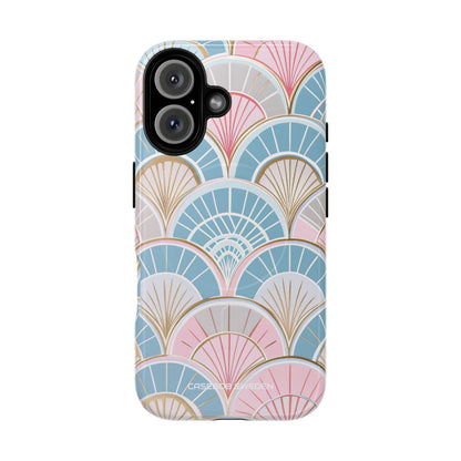 Art Deco Pastel Fan Pattern - Tough + MagSafe® iPhone 16 Phone Case