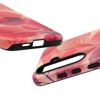 Elegant Pink Leaves Samsung S24 - Tough Phone Case