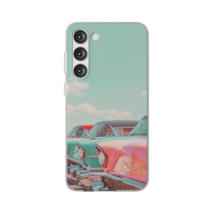 Vintage Turquoise Cars - Flexi Samsung S23 Phone Case