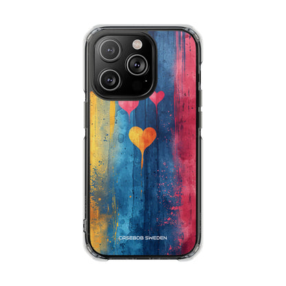 Hearts Watercolor Art - Clear Impact iPhone 14 Phone Case