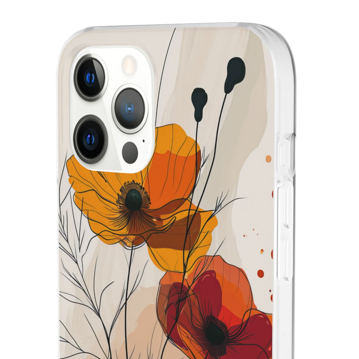 Feurige florale Abstraktion | Flexible Handyhülle für iPhone