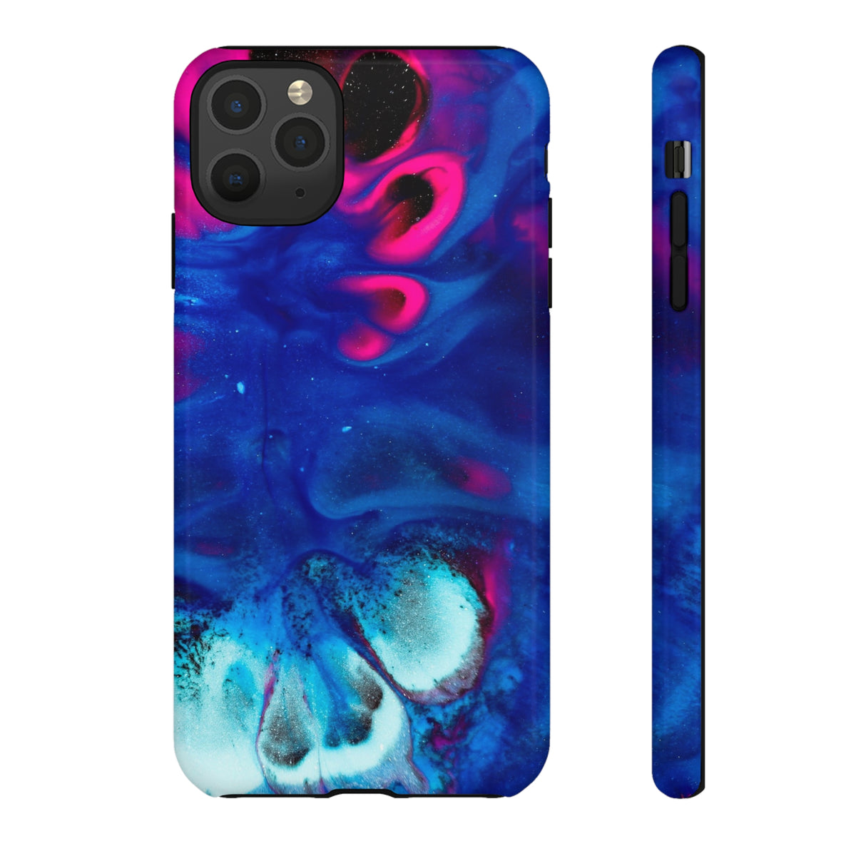 Bright Dark Blue Ink Art iPhone Case (Protective) iPhone 11 Pro Max Glossy Phone Case