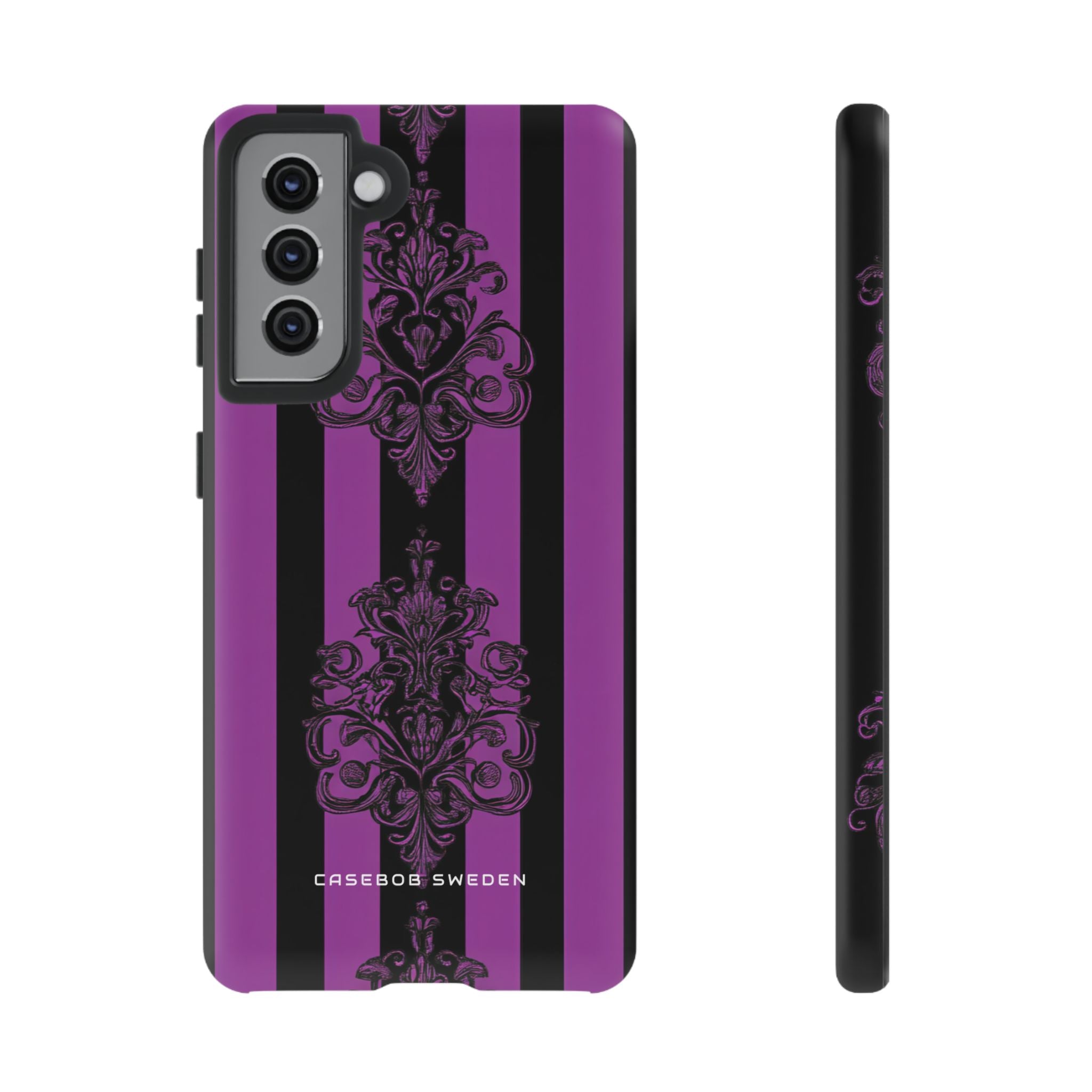 Gothic Elegance with Vertical Stripes and Ornamental Motifs  Samsung S21 - Tough Phone Case