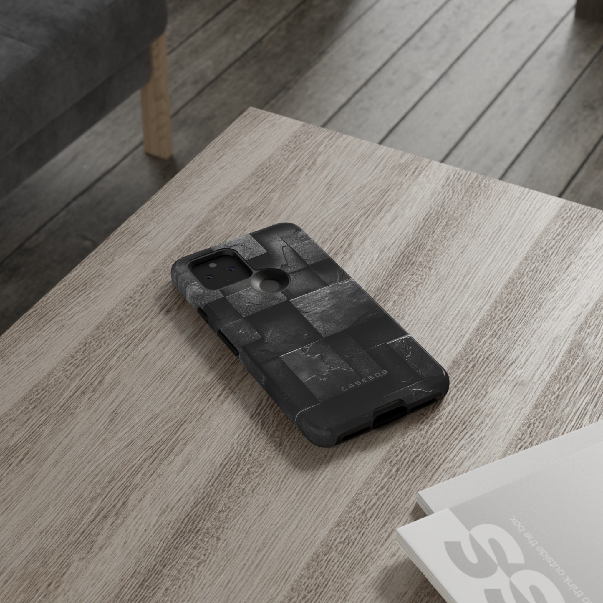 Black Geometric Elegance - Protective Phone Case