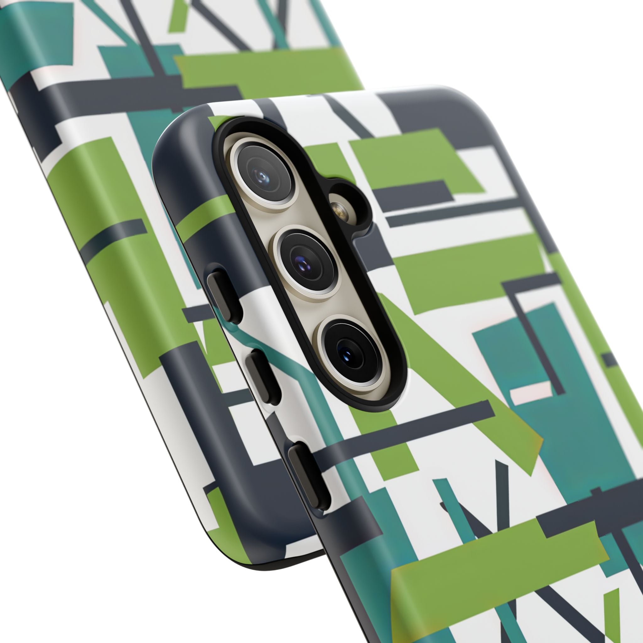 Green Geometry Glide Samsung S24 - Tough Phone Case