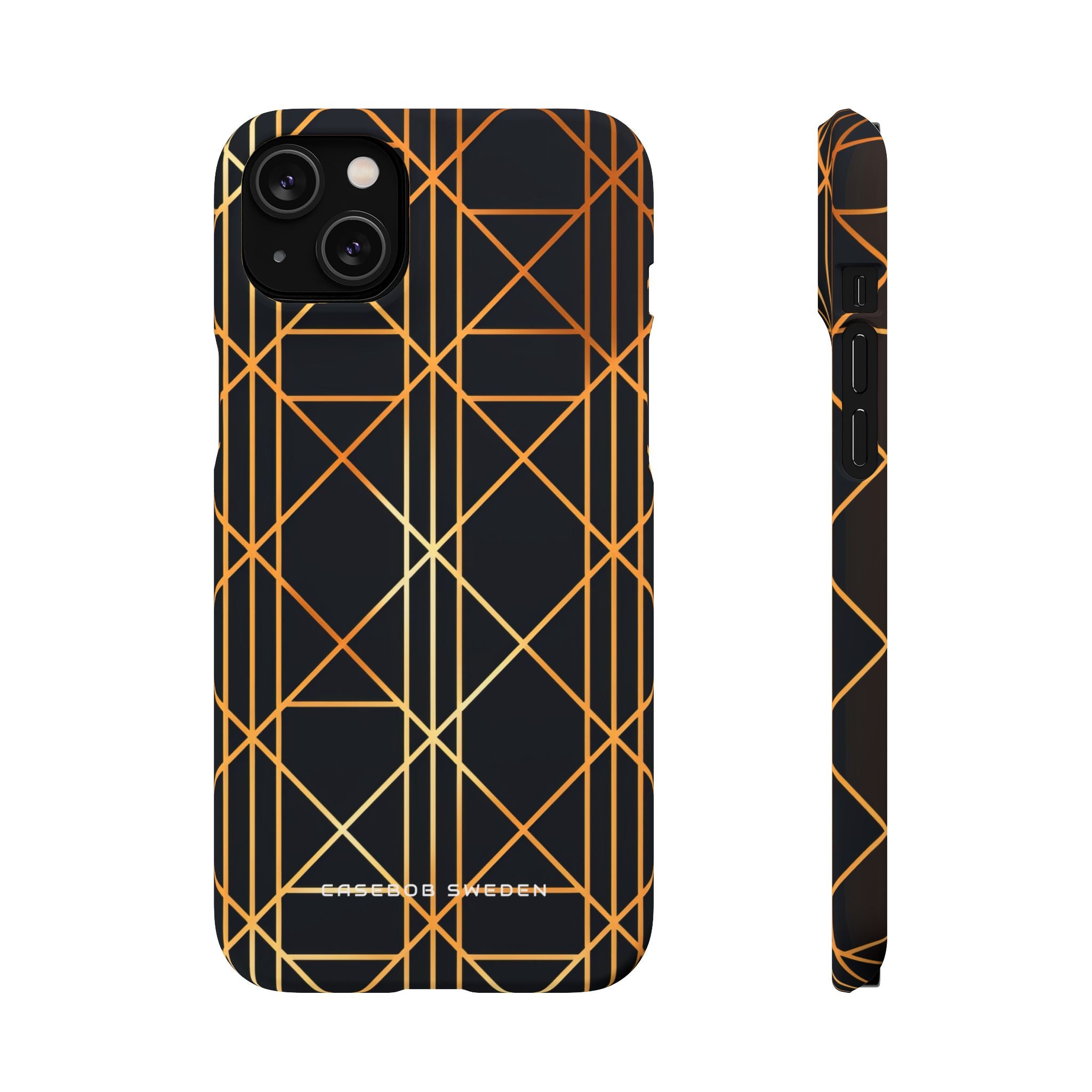 Golden Geometric Elegance iPhone 14 - Slim Phone Case