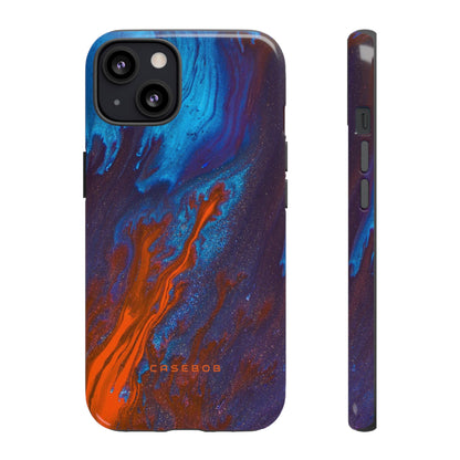 Orange Flame Ink Art - Protective Phone Case