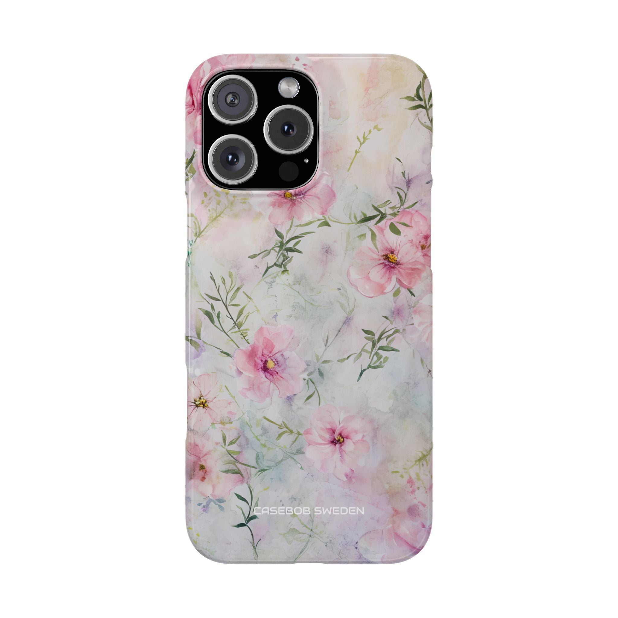 Pink Floral Watercolor Decor - Slim iPhone 16 Phone Case