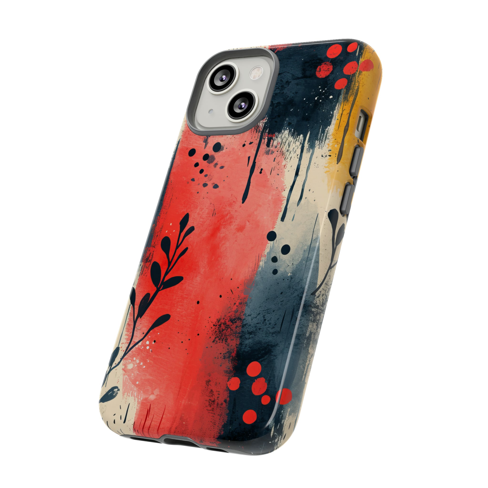 Scandinavian Leafy Brushstrokes - Protective Phone Case