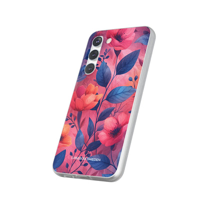 Pink Blue Floral - Flexi Samsung S23 Phone Case