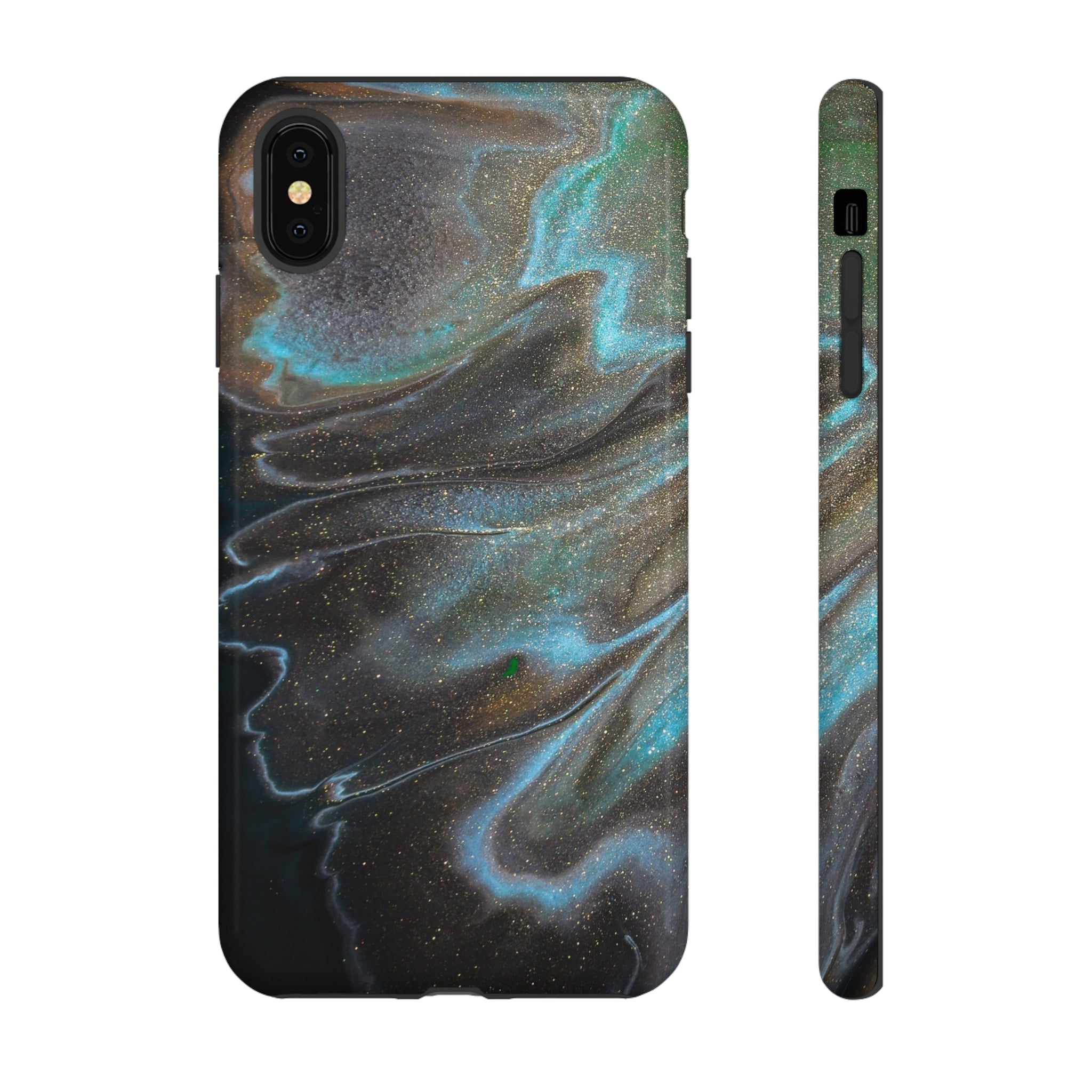 Smaragd Glitter Ink Art iPhone Case (Protective) iPhone XS MAX Glossy Phone Case