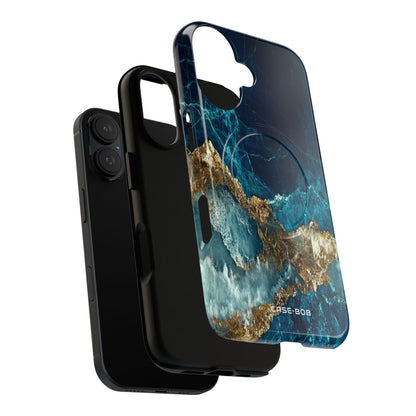 Jagged Gold Split iPhone 16 Case - Tough+