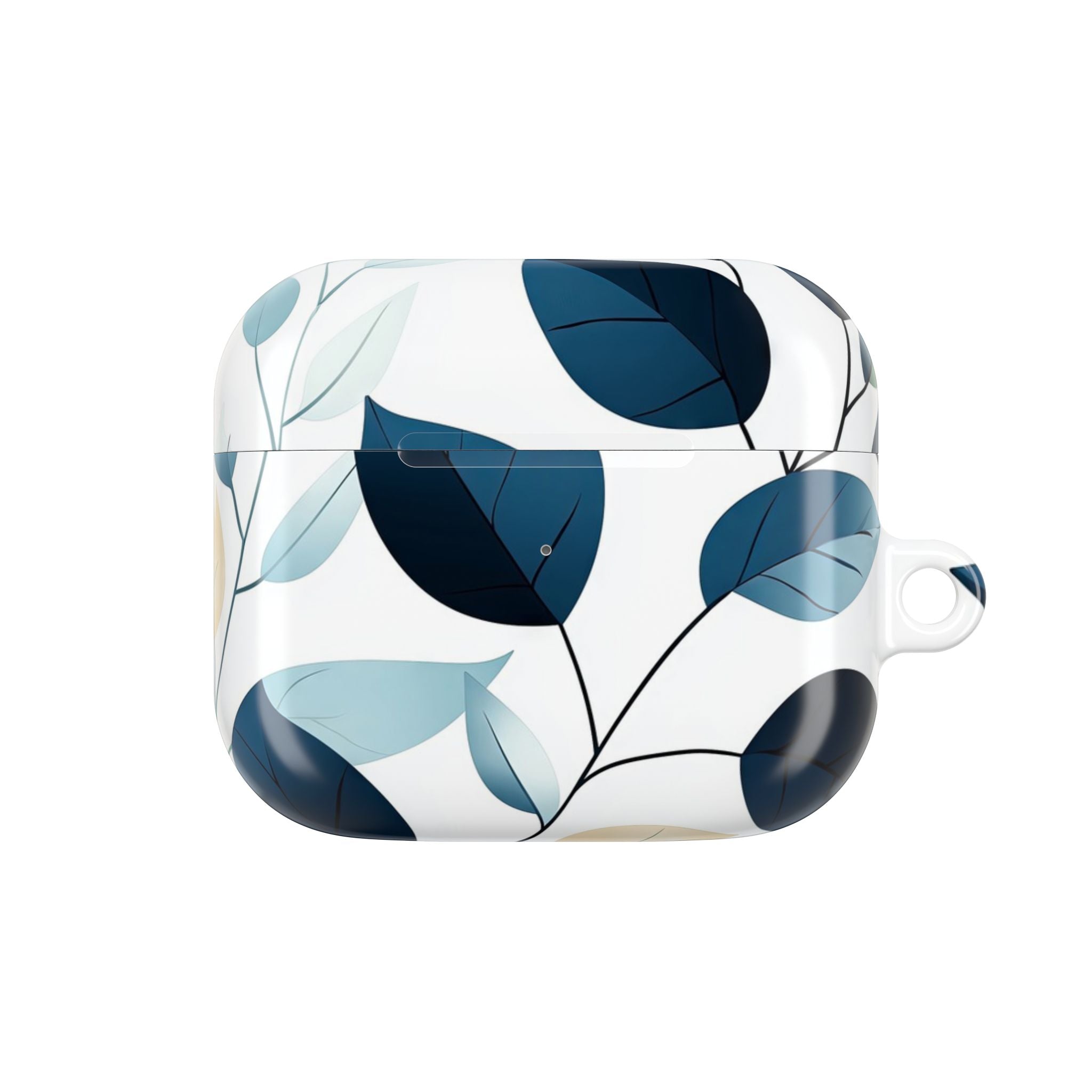 Navy Leaf Veins - AirPods Case