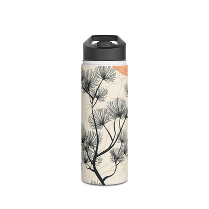 Spiky Tree Sunset - Stainless Steel Water Bottle