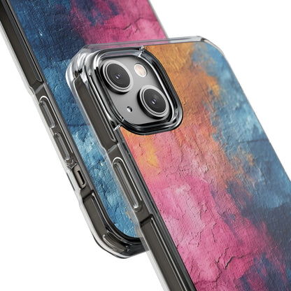 Blue Pink Abstract - Clear Impact iPhone 14 Phone Case