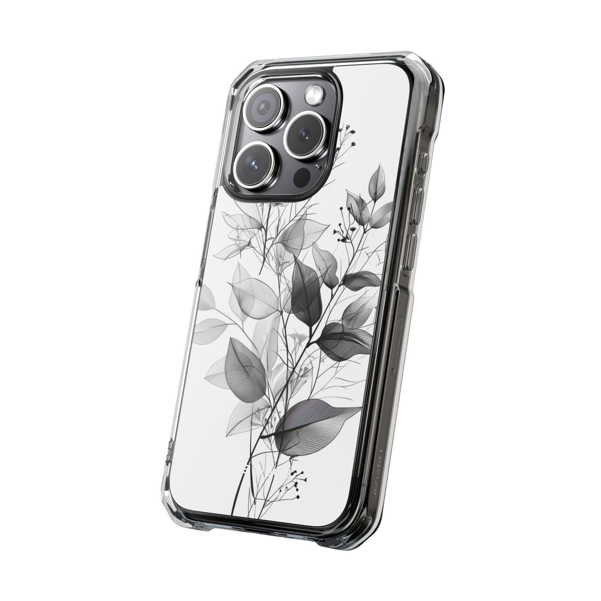 Veined Leaves Gray iPhone 15 Pro Case - Impact