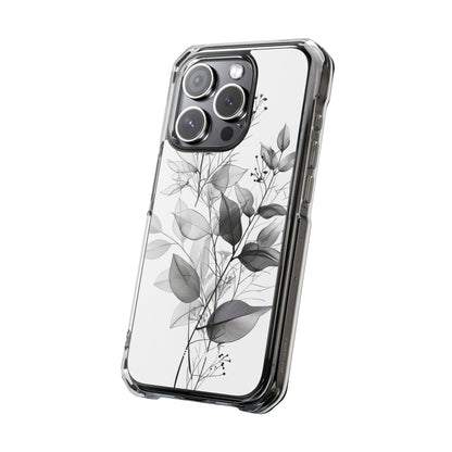 Veined Leaves Gray iPhone 15 Pro Case - Impact