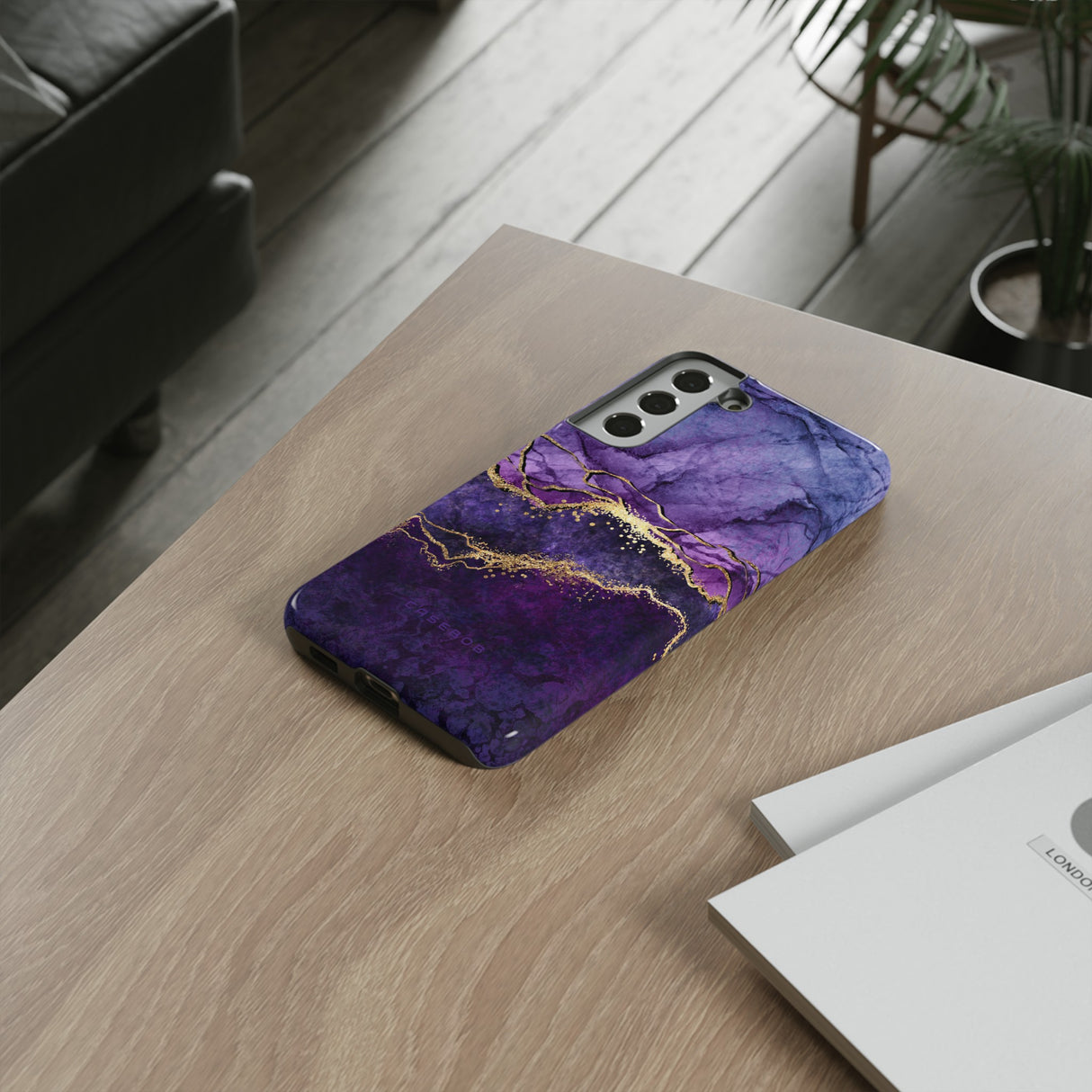 Purple Blue Marble - Protective Phone Case