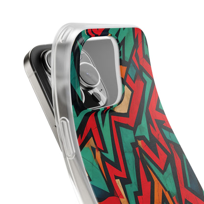 Crimson Zigzag iPhone 16 Pro Max Case - Soft