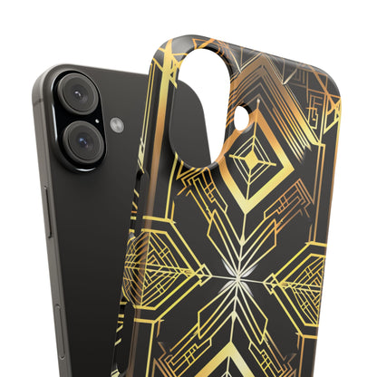 Golden Geometric Opulence iPhone 16 - Slim Phone Case