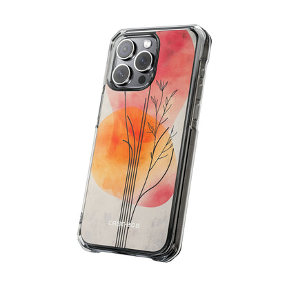 Curved Stem Sunset iPhone 15 Pro Max Case - Impact