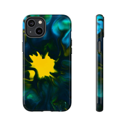 Yellow Spot Ink Art - Protective Phone Case