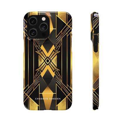 Golden Geometric Elegance iPhone 14 - Slim Phone Case