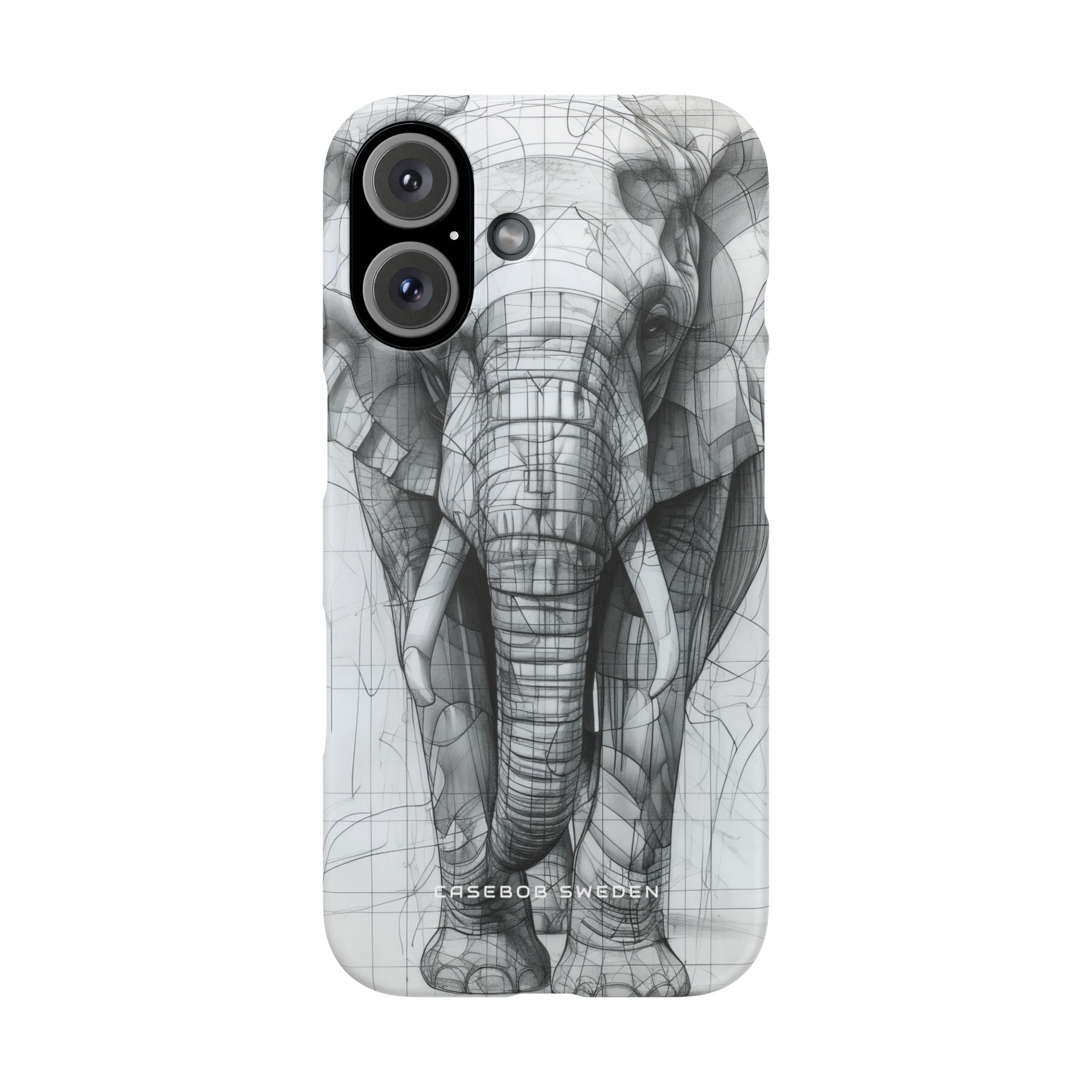 Elephant Line Geometry iPhone 16 - Slim Phone Case