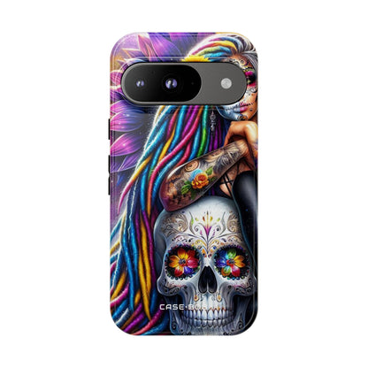 Sunflower Skull Glow Google Pixel 9 Case - Tough