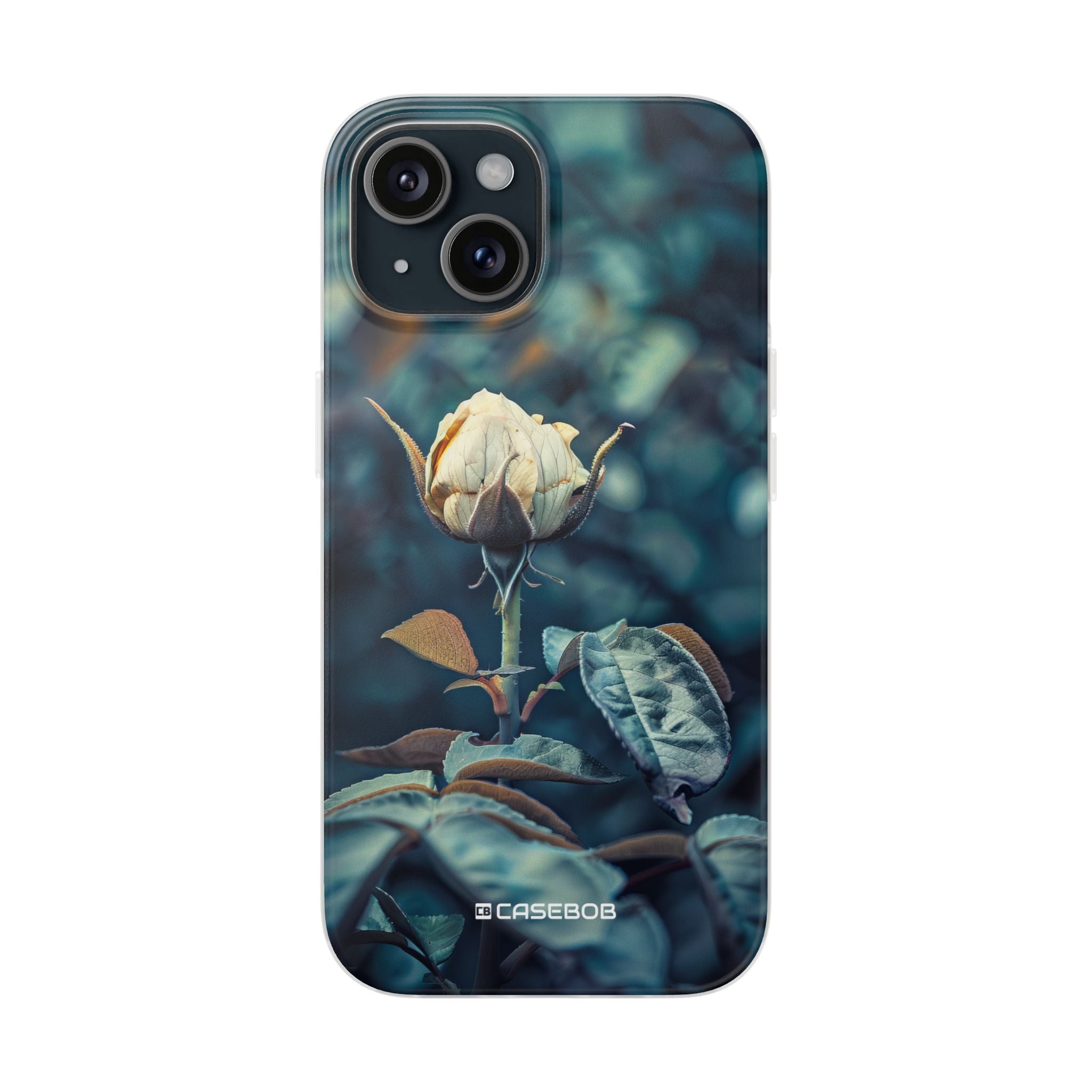 Teal Rosebud Serenade | Flexible Phone Case for iPhone