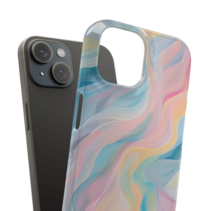 Dreamy Pastel Swirls - Slim iPhone 15 Phone Case