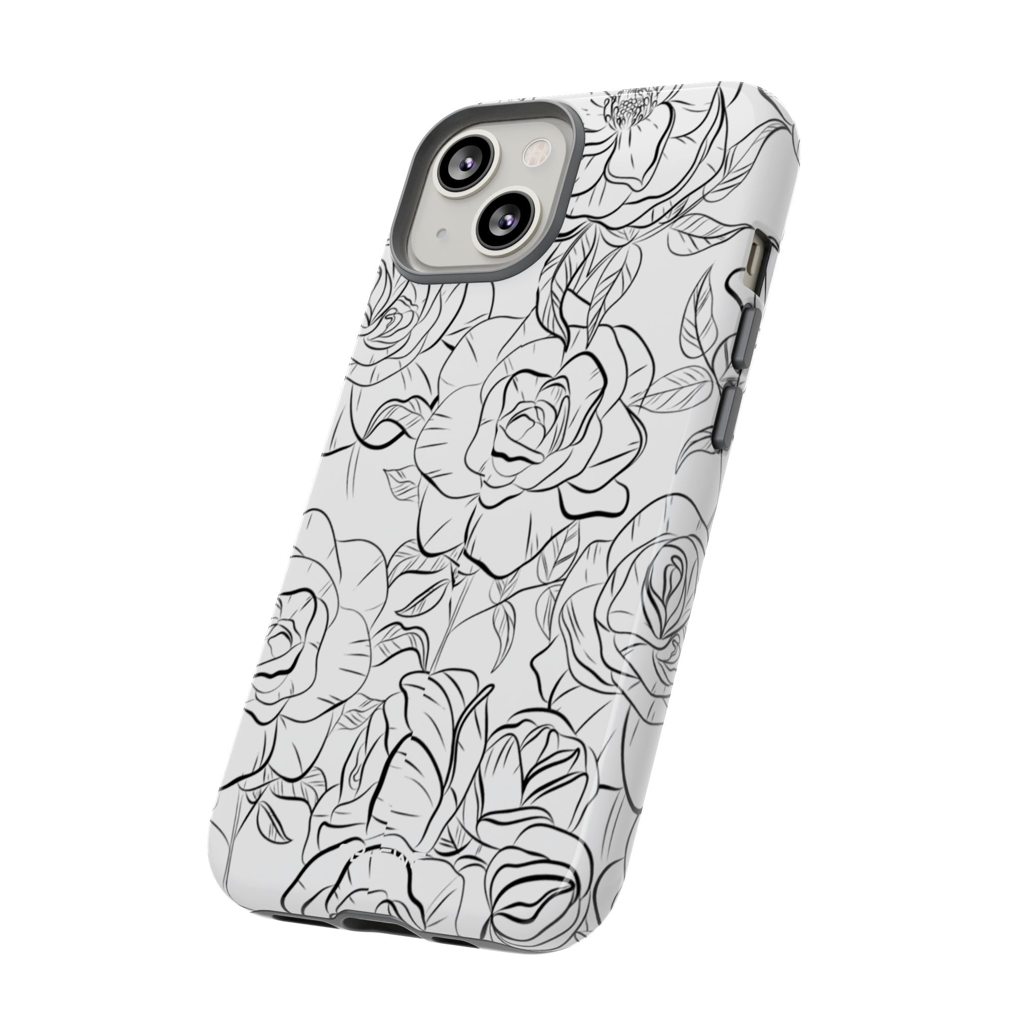 Intricate Rose Sketches - iPhone Case