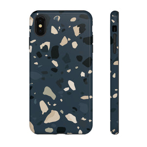 Dark Blue Terrazzo - Protective Phone Case