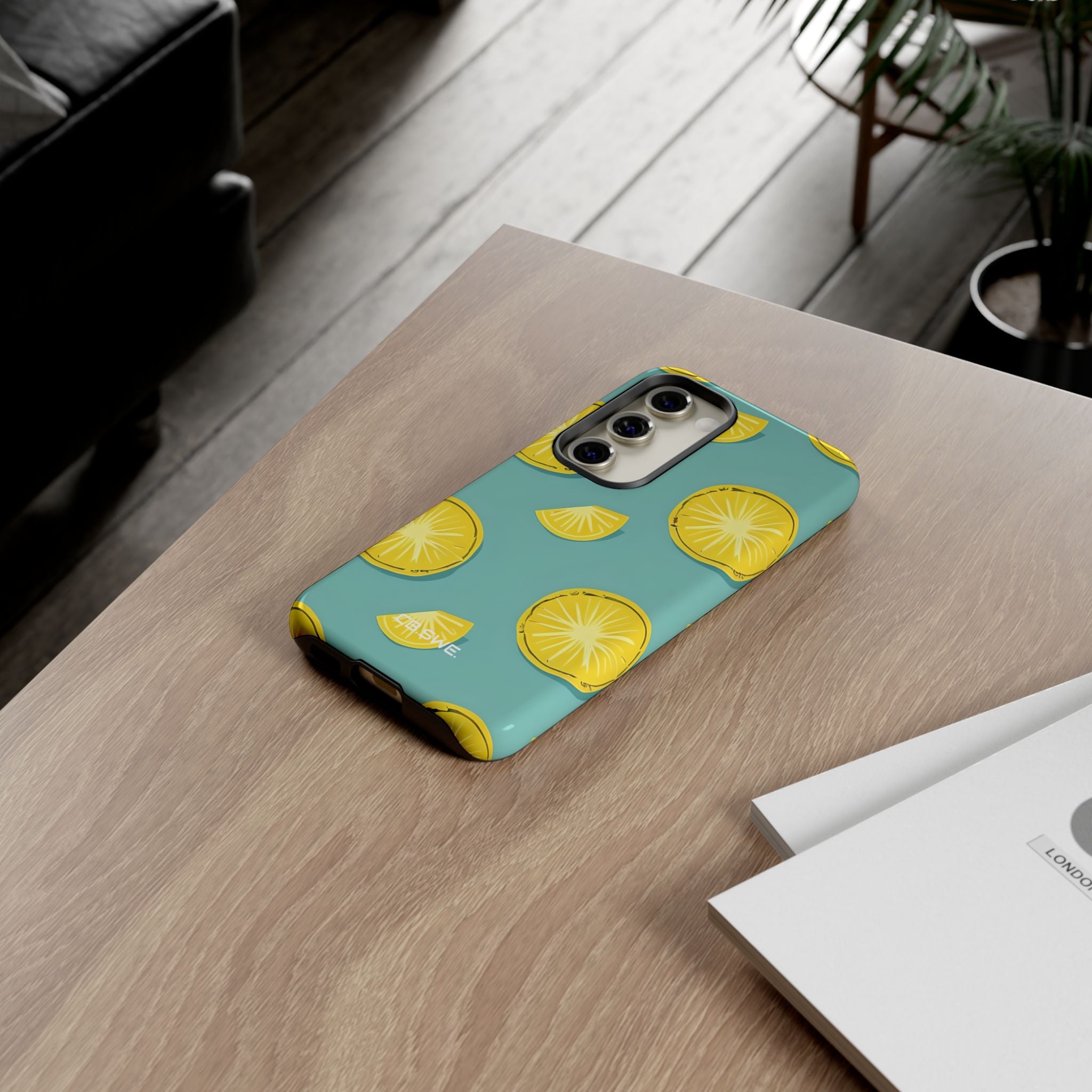 Bright Yellow Pineapple Slice on Teal Samsung S23 - Tough