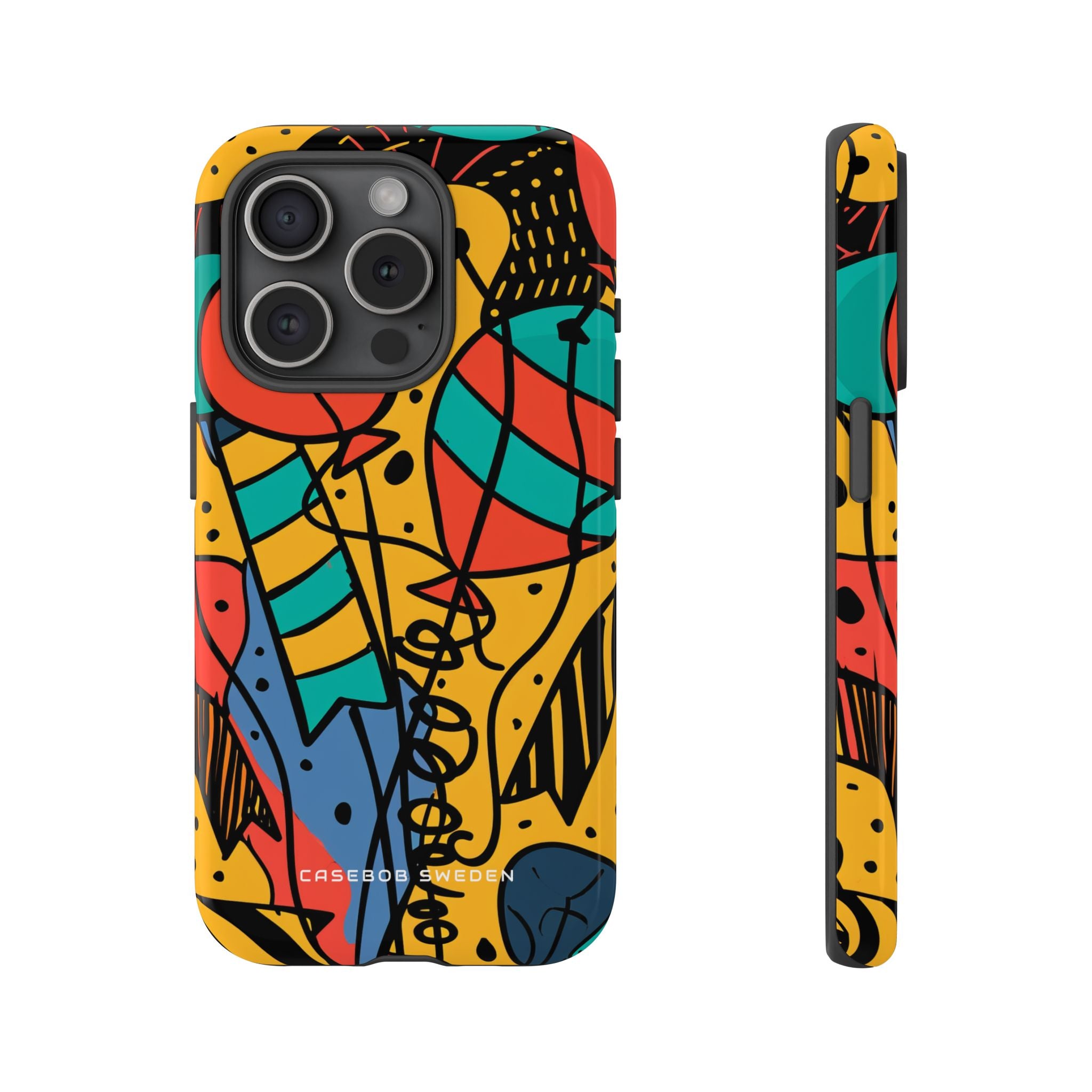 Playful Lines in Motion iPhone 15 - Tough Phone Case