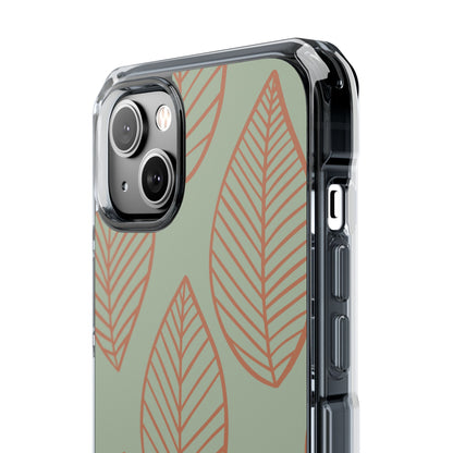 Mint and Orange Leaves iPhone Case - Impact