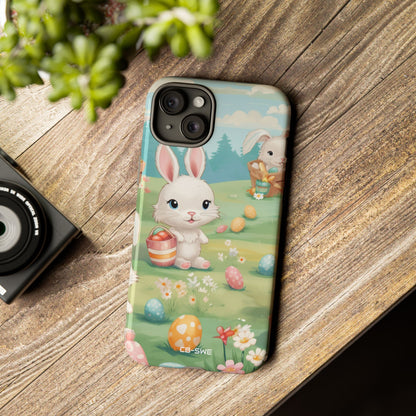 Bunnies Hunt Eggs - iPhone Case