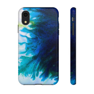 Blue Liquid Ink Art - Protective Phone Case