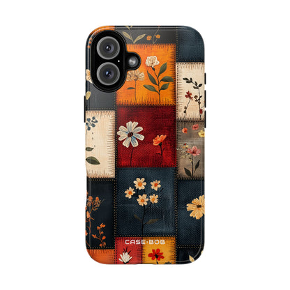 Patchwork Blossoms iPhone 16 Plus Case - Tough