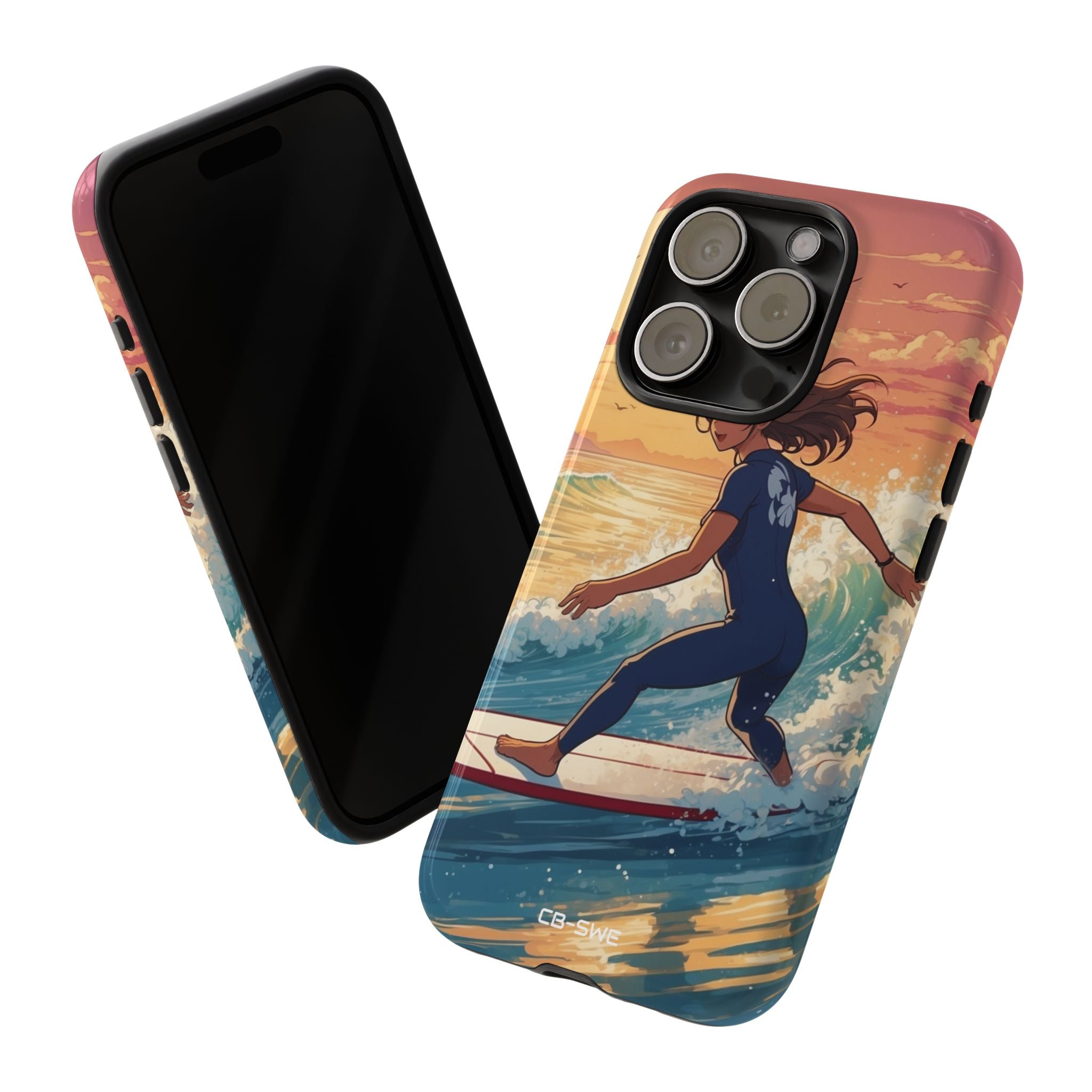 Surfing Into Sunset - iPhone Case