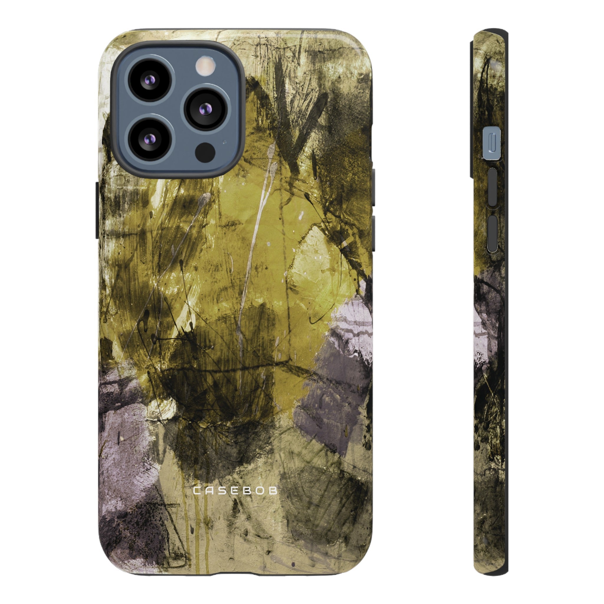 Yellow Grunge Art Phone Case - Protective Phone Case