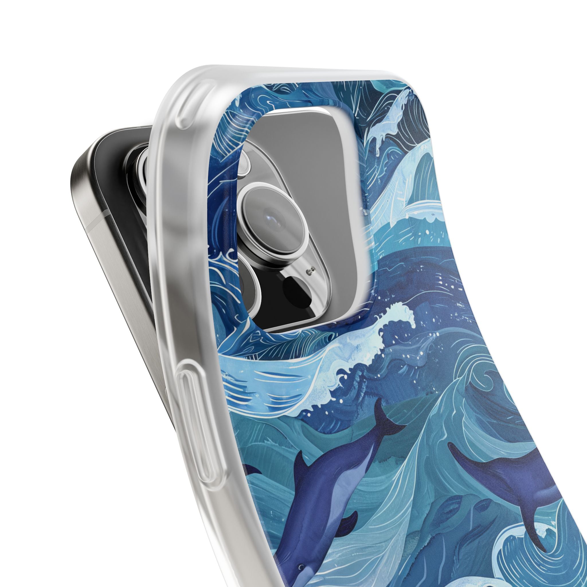 Dolphin Waves iPhone 16 Pro Case - Soft