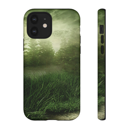 Foggy Green Landscape - Protective Phone Case