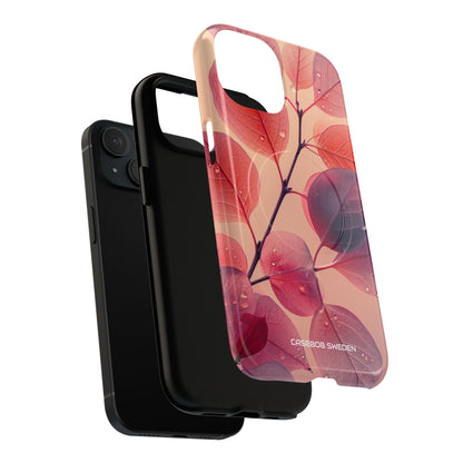 Pink Serenity Leaf Design - Tough + MagSafe® iPhone 15 Phone Case